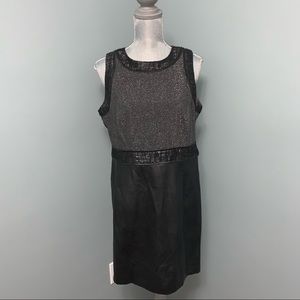 MICHAEL MICHAEL KORS Metallic FAUX LEATHER DRESS petite sleeveless size 12 P